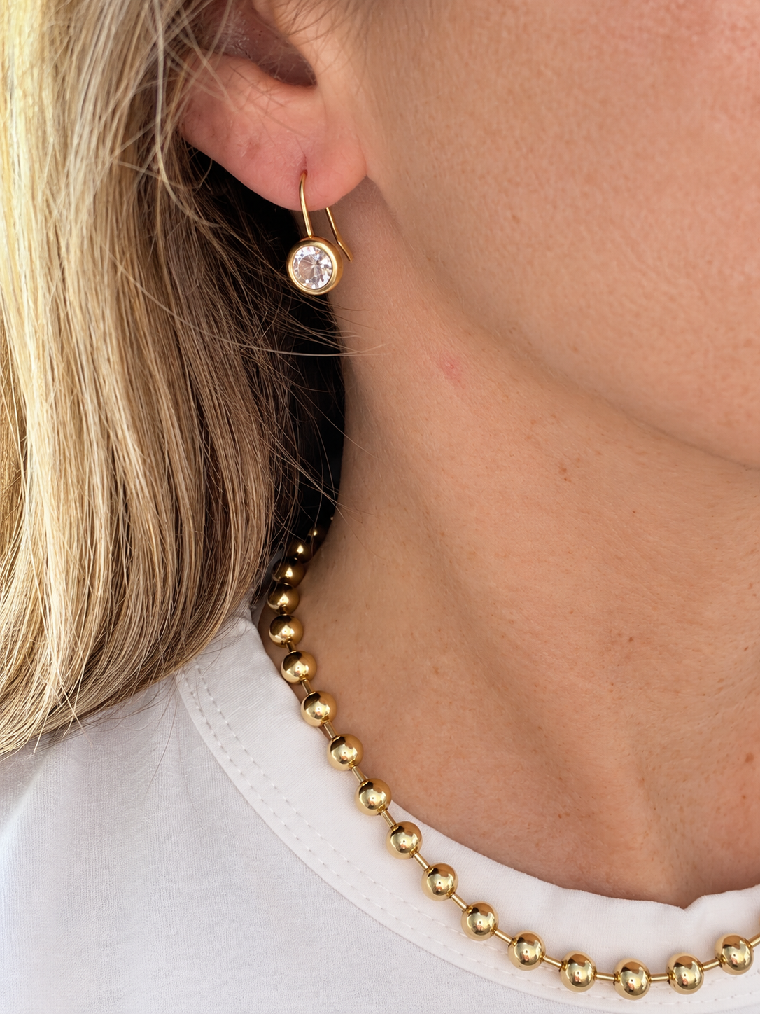 Round Drop Earrings