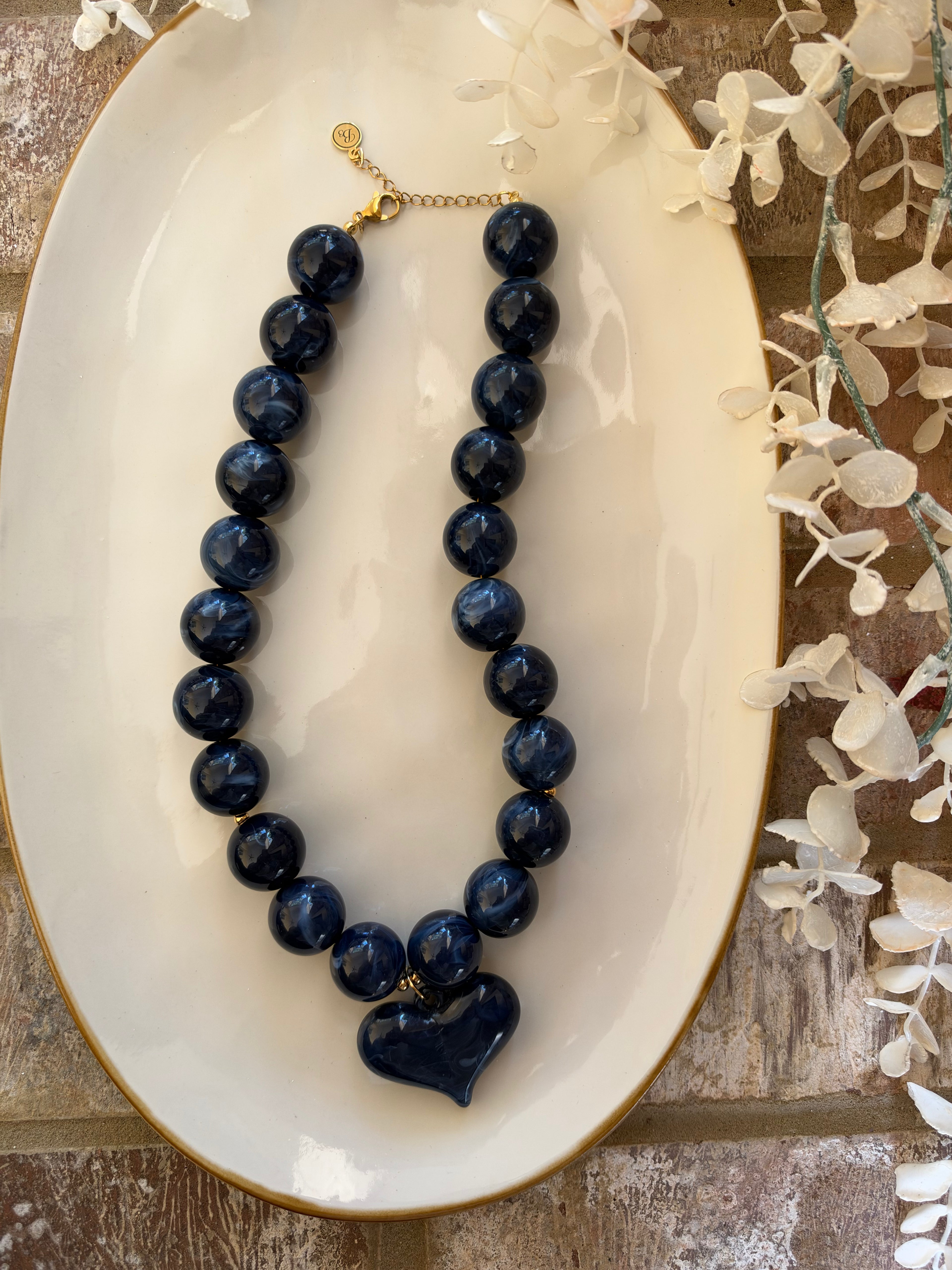 The Marbled Heart in Navy